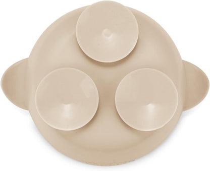 PandaEar Conjunto de 3 Tigelas de Silicone com Ventosa para Bebês, que Mantêm a Alimentação Firme, Ideais para a Introdução Alimentar de Bebês e Crianças Pequenas, Livres de BPA - Azul/Verde/Marrom