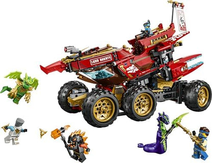 LEGO NINJAGO Land Bounty - Brinquedo Ninja 3 em 1 que se transforma em barco voador, carro e moto - Inclui 6 minifiguras - Presente de aniversário para meninos a partir de 9 anos e fãs de Dragon Ball Rising - 71869