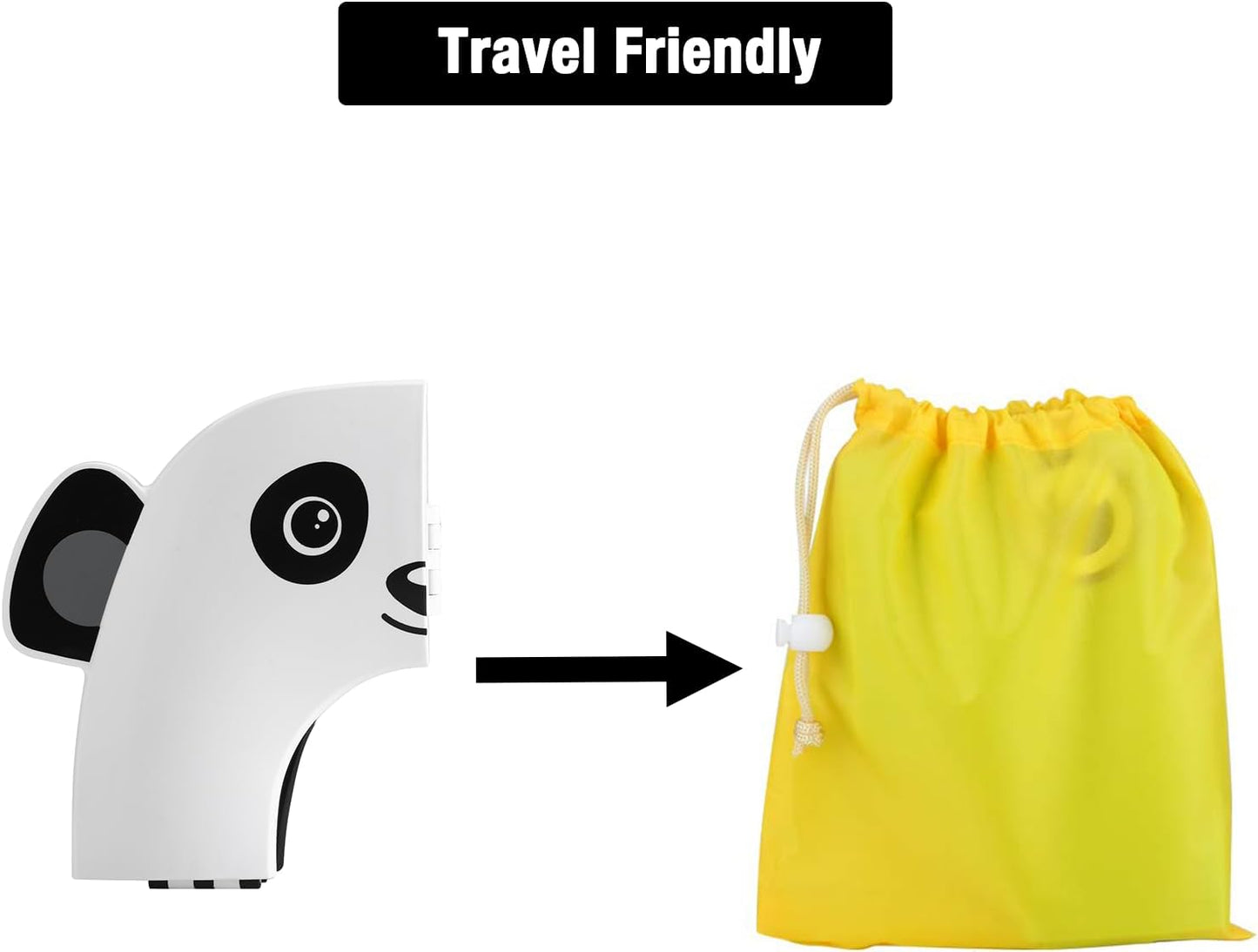 PandaEar Assento Sanitário | Assento Sanitário Dobrável para Viagem, Ideal para Crianças e para o Desfralde, com Almofadas de Silicone Antiderrapantes | Assento Sanitário Reciclável (Cinza)