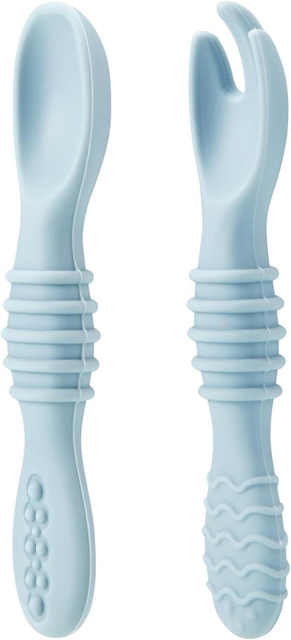 PandaEar Conjunto de 6 colheres e garfos de silicone para bebês, colheres para alimentação assistida, talheres para bebês de 4 a 6+ meses, colheres e garfos para alimentação infantil, livres de BPA, primeira fase.