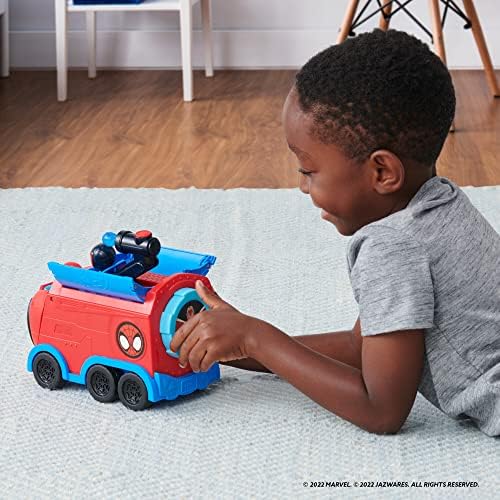 Homem-Aranha e seus Incríveis Amigos - Veículo Transformável 3 em 1 da Marvel - 20 cm - Brinquedos com seus Amigos Amigáveis do Homem-Aranha da Vizinhança