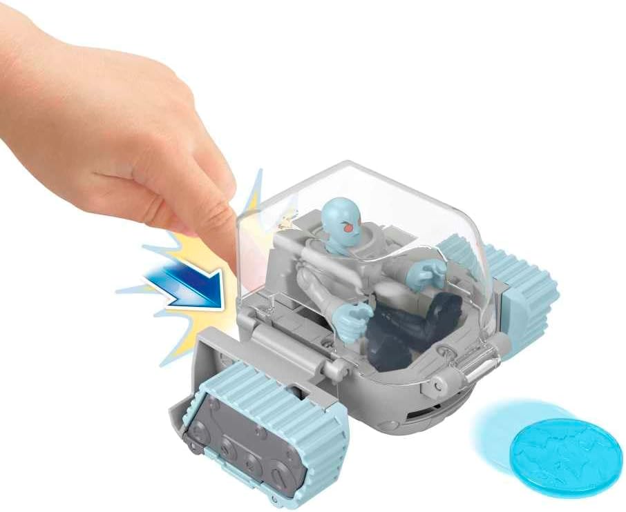 Fisher-Price Imaginext DC Super Friends Brinquedo Pré-escolar Head Shifters Conjunto de figuras Sr. Frio e Tanque de Neve para brincadeiras de faz de conta para crianças a partir de 3 anos