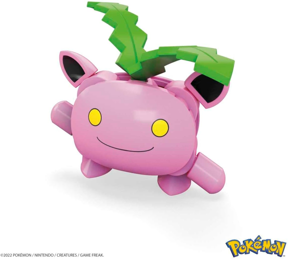Mega Conjunto de Montar Pokémon Hoppip com 21 peças compatíveis e Poké Bola, conjunto de brinquedo para crianças a partir de 6 anos