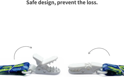 PandaEar Conjunto de 6 prendedores de chupeta, prendedores universais para chupeta e mordedor, correntes para chupeta, alça para brinquedos para meninos e meninas.