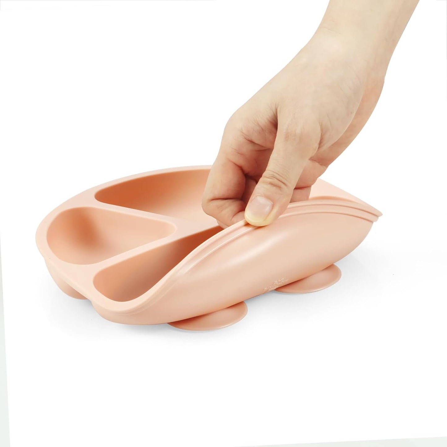 PandaEar Conjunto de 2 pratos de silicone com ventosa, 2 colheres e 2 garfos para bebês e crianças pequenas | Pratos divididos para introdução alimentar | Conjunto de jantar infantil | Conjunto de alimentação para bebês sem BPA