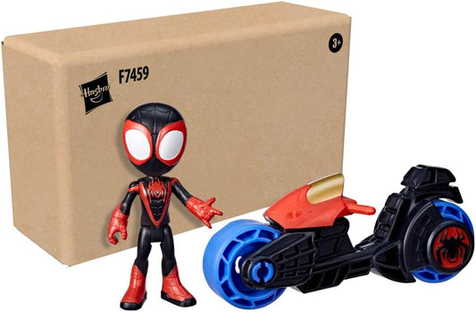 SPIDEY Y SUS AMIGOS INCREÍBLES Marvel, Miles Morales: Figura de acción de Spider-Man, Moto de juguete, Juguetes para niños de 3 años