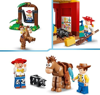 LEGO | Disney Pixar Rancho de Cavalos do Blaze - Inclui minifiguras do Woody e da Jessie, além de 2 cavalos, um pégaso e um porco - Presente para meninas e meninos a partir de 4 anos e fãs de Toy Story 5 - 43304