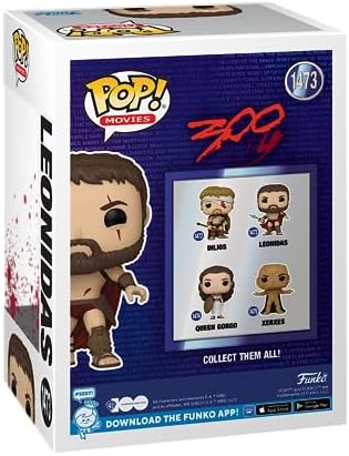Funko POP! Filmes: 300 - Leônidas - Sangrento - 300 o Filme - Exclusivo da Amazon - Figura de Vinil Colecionável - Ideia de Presente - Produto Oficial - Brinquedos para Crianças e Adultos - Fãs de Cinema