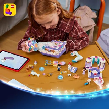 LEGO | Barco de Casamento Real da Princesa Ariel da Disney - Conjunto da Pequena Sereia com 7 figuras, incluindo Ariel e Vanessa - Decoração para quarto infantil - Presente para meninas e fãs a partir de 6 anos - 43299