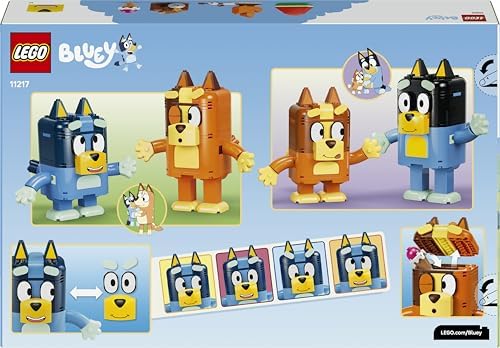 LEGO Bluey - Família Bluey Construída com Peças - Brinquedo Educativo com 4 Figuras com Expressões Mutáveis e Acessórios - Conjunto Montessori - Presente de Aniversário para Meninas e Meninos a partir de 5 Anos - 11217