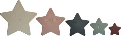 Mushie Brinquedo Empilhável Estrela de Encaixe | Desenvolve a Coordenação Motora | Diversão e Criatividade para Crianças | Material: Polipropileno, Fabricado na Dinamarca