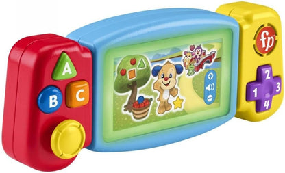 Fisher-Price Laugh & Learn - Jogo de Videogame de Faz de Conta para Crianças com Luzes, Sons e Músicas Educativas, Versão em Inglês do Reino Unido, Twist & Learn Gamer, HNM83