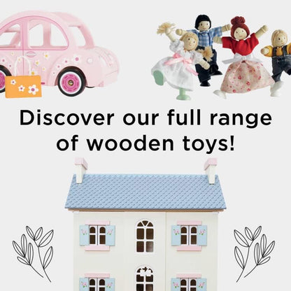Le Toy Van - Conjunto de jogos de avós de madeira para casas de bonecas | Conjuntos de acessórios para casa de bonecas Daisylane - adequados para maiores de 3 anos