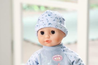 Baby Annabell Boneca Little Alexander de 36 cm com corpo macio, mamadeira e roupinha para brincar de alimentar - Adequada para crianças a partir de 1 ano - Inclui boneca, mamadeira e roupinha.