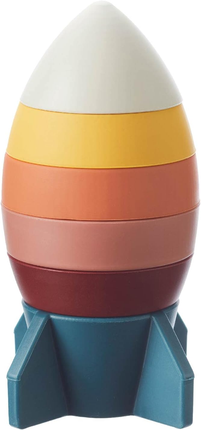 Nuby Brinquedo de dentição empilhável de foguete, multicolorido, tamanho único