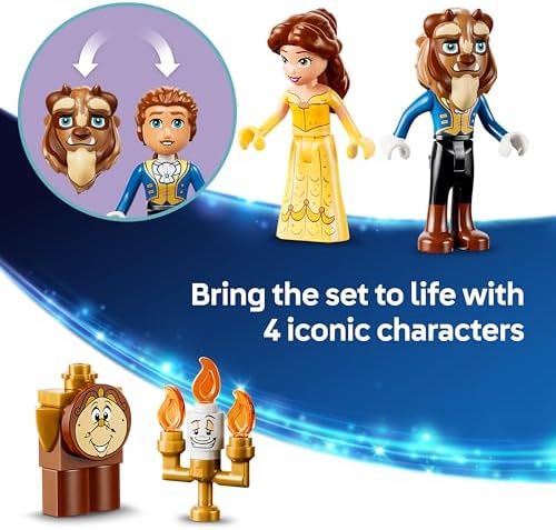LEGO | Castelo Encantado da Bela e a Fera da Disney - Inclui 2 mini bonecas e figura do Lumière - Presente para meninas a partir de 5 anos e fãs da Bela e a Fera - 43289