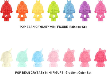 POP MART POP BEAN Crybaby Mini Figura Rainbow Set Series Conjunto Completo Chic Art Toy Articulado Personagem Design Premium Presentes para Mulheres Fãs-Colecionável