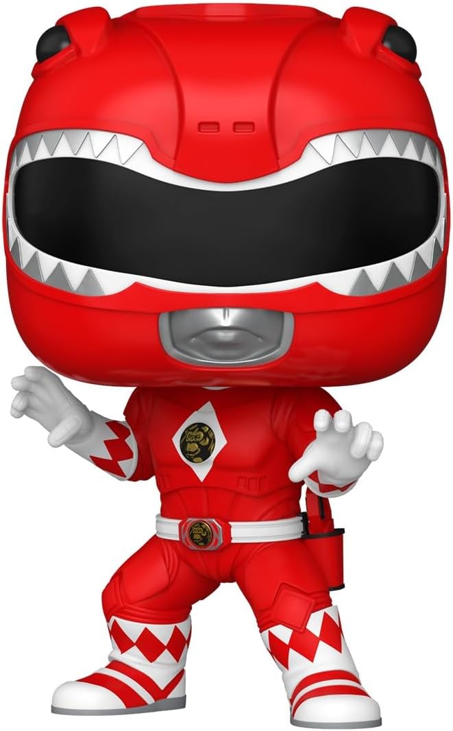Funko Pop! Filmes: Mighty Morphin Power Rangers - Ranger Vermelho - Figura de vinil colecionável - Ideia para presente - Produtos oficiais - Brinquedos para crianças e adultos - Fãs de cinema - Figura modelo para colecionadores