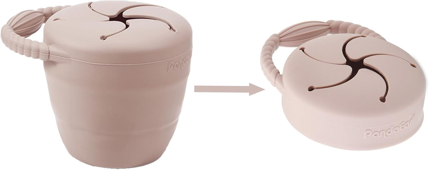 PandaEar Conjunto de alimentação para bebês em silicone | Conjunto de 9 peças para introdução alimentar guiada pelo bebê | Conjunto para alimentação do bebê | Prato dividido com ventosa, tigela, babadores,