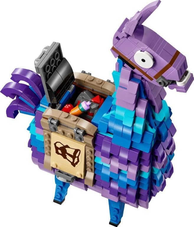LEGO Fortnite Supply Llama, brinquedo de personagem de videogame para meninos e meninas, conjunto de construção é uma ótima decoração de quarto infantil, presentes de aniversário colecionáveis para jogadores
