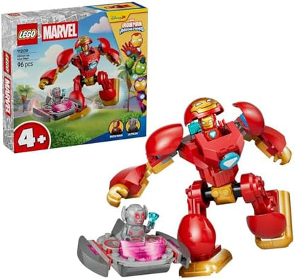 LEGO | Marvel Ultron vs. Homem de Ferro - Brinquedo de Super-Herói com Figura de Ação Mecânica e 2 Minifiguras - Presente para Meninos a partir de 4 Anos e Fãs da Série Homem de Ferro e Seus Incríveis Amigos - 11209