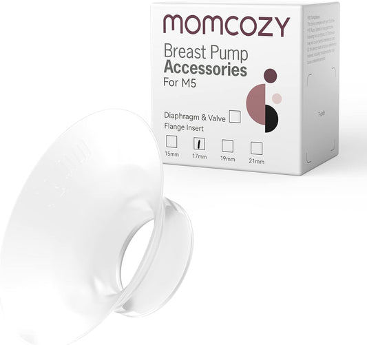 Inserto de brida Momcozy de 17 mm compatible con Momcozy M5. Accesorios de recambio originales para extractor de leche M5, 1 unidad (17 mm)