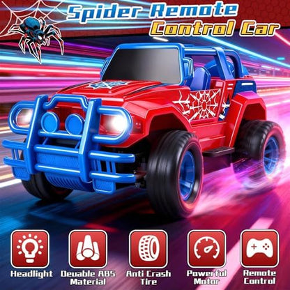 Carrinhos de Controle Remoto Hymaz Spider para Crianças de 3 a 12 Anos, Brinquedos de Carro e Caminhão RC para Meninos e Meninas, Carrinho de Controle Remoto Off-Road para Uso Interno e Externo, Brinquedo Monstro Aranha, Ótimo para Presentear Crianças.