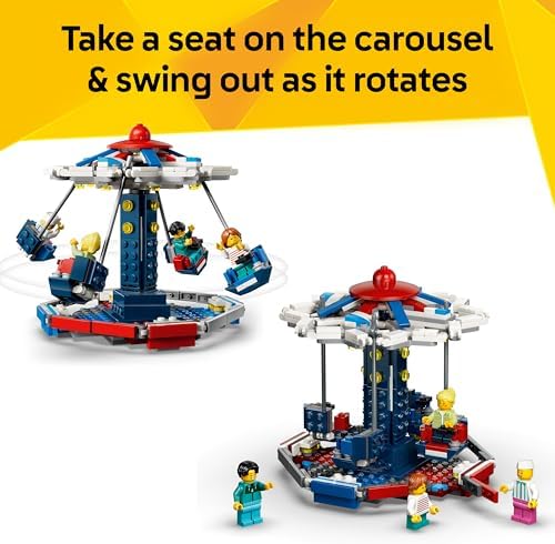LEGO Creator 3 em 1 Roda-Gigante Icônica - Modelo de Parque Temático que se Transforma em um OVNI ou Carrossel - Decoração DIY para Quarto Infantil - Presente de Aniversário para Meninos e Meninas a partir de 8 Anos - 31389