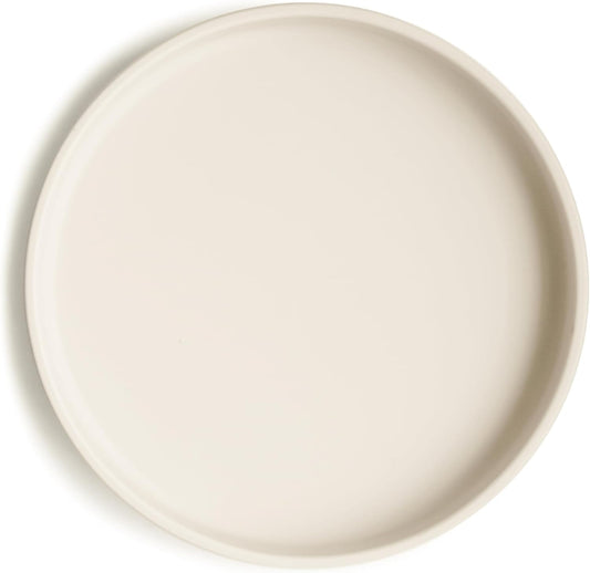Mushie Prato de silicone antiderrapante com ventosa Classic para bebês e crianças pequenas | Silicone de qualidade alimentar | Pode ser lavado na lava-louças e usado no micro-ondas (Marfim)