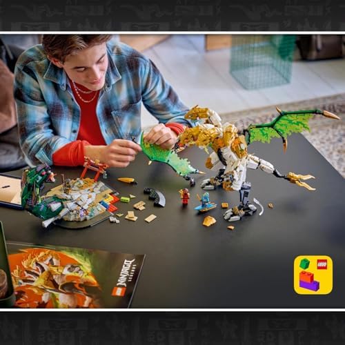 LEGO NINJAGO Ultra Dragon Battle Brinquedo - Figura de Ação de 4 Cabeças, Cobra e 4 Minifiguras com Katanas - Decoração para Quarto Infantil - Presente de Aniversário para Meninos a partir de 12 Anos e Fãs Adolescentes - 71872
