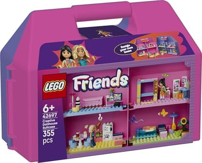 LEGO Mala de Bonecas Criativa Friends - Brinquedo de Viagem com Casa de 8 Cômodos, 2 Mini Bonecas e Acessórios - Ideia de Presente de Aniversário para Meninas a partir de 6 Anos - 42697