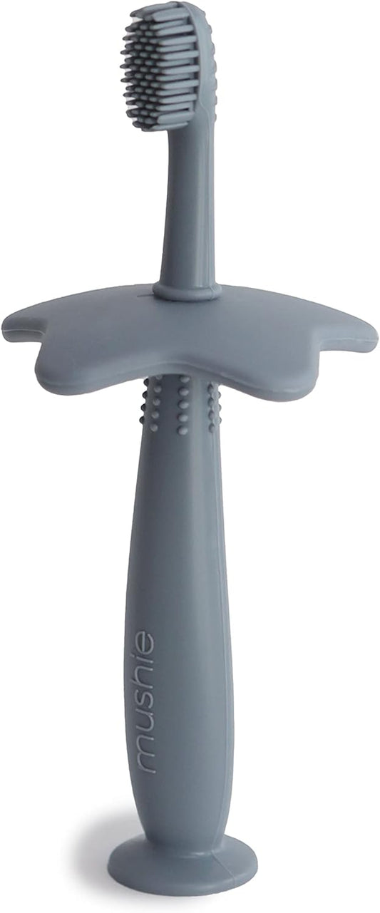 Mushie Escova de dentes de silicone para bebês e crianças pequenas | Base com ventosa para fácil armazenamento e treinamento | Silicone de qualidade alimentar | Design de estrela (Tradewinds)