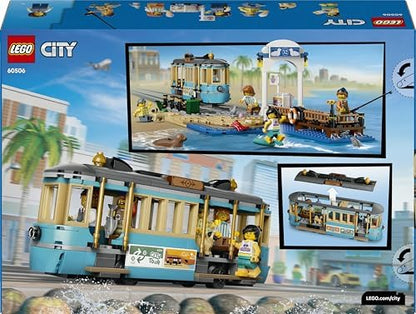 LEGO City Classic Bonde de Praia - Kit de Montagem com Trilhos, Cenário de Rua, 5 Minifiguras e 5 Figuras de Animais - Ideia de Presente de Aniversário para Meninos a partir de 7 Anos - 60506