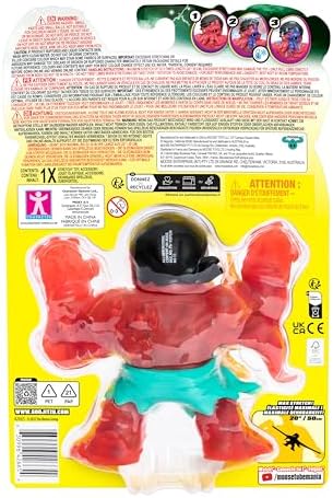 Heróis de Goo Jit Zu: Mar de Gosma Amaldiçoada. Brinquedo super macio, cheio de gosma, com gancho de segurança e figura de ação. Com rosto que muda de cor para revelar sua maldição.