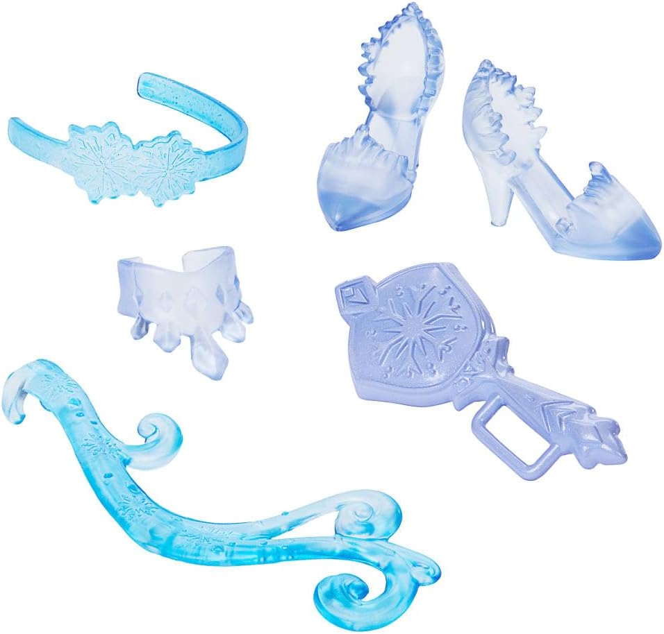 Mattel Conjunto de Boneca Fashion Elsa Disney Frozen da , Spin & Reveal com 11 Surpresas, incluindo 5 Acessórios, 5 Adesivos e Cenário de Brincadeira, Inspirado no Filme da Disney, JBG59