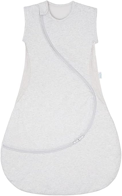 PurFlo Saco de dormir para bebê | Saco de dormir leve de verão 0,5 tog | 3-18 meses | Saco de dormir para viagem | Itens essenciais para recém-nascidos | Cinza minimalista