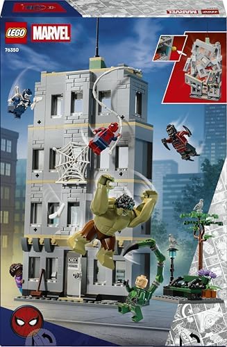 LEGO|Marvel Homem-Aranha vs. Hulk Confronto Épico - Brinquedo Interativo de Super-Heróis com Escritório de 4 Andares, Figura de Ação e 5 Minifiguras, incluindo o Escorpião - Presente para Meninos e Fãs a partir de 8 Anos - 76350