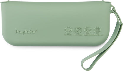 PandaEar Conjunto de 3 Bolsas Porta-Talheres de Silicone para Bebê, Estojo Organizador de Talheres Portátil e Reutilizável para Bebês e Crianças, Ideal para Colheres, Garfos e Hashis.