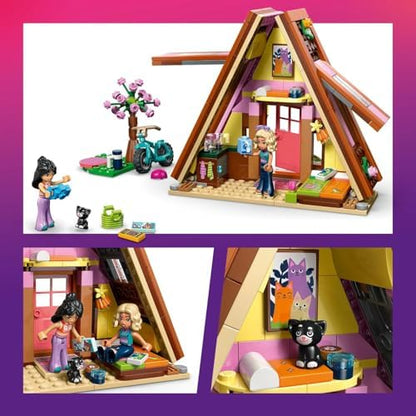 Cabana de Glamping LEGO Friends na Natureza - Casa em Miniatura com 2 Mini Bonecas, Figura de Gato e Acessórios, incluindo Camas e Comida - Presente de Aniversário para Meninas a partir de 6 Anos - 42682