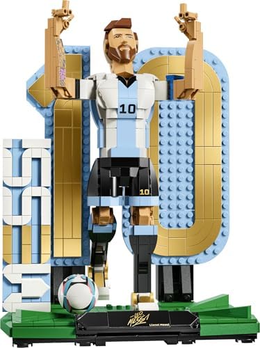 LEGO Editions Lionel Messi – Brinquedo Lenda do Futebol - Kit de Modelo 3D para Exibição - Decoração DIY para Quarto Infantil - Presente para Meninos e Meninas a partir de 12 Anos e Fãs de Esportes Adultos - 43015