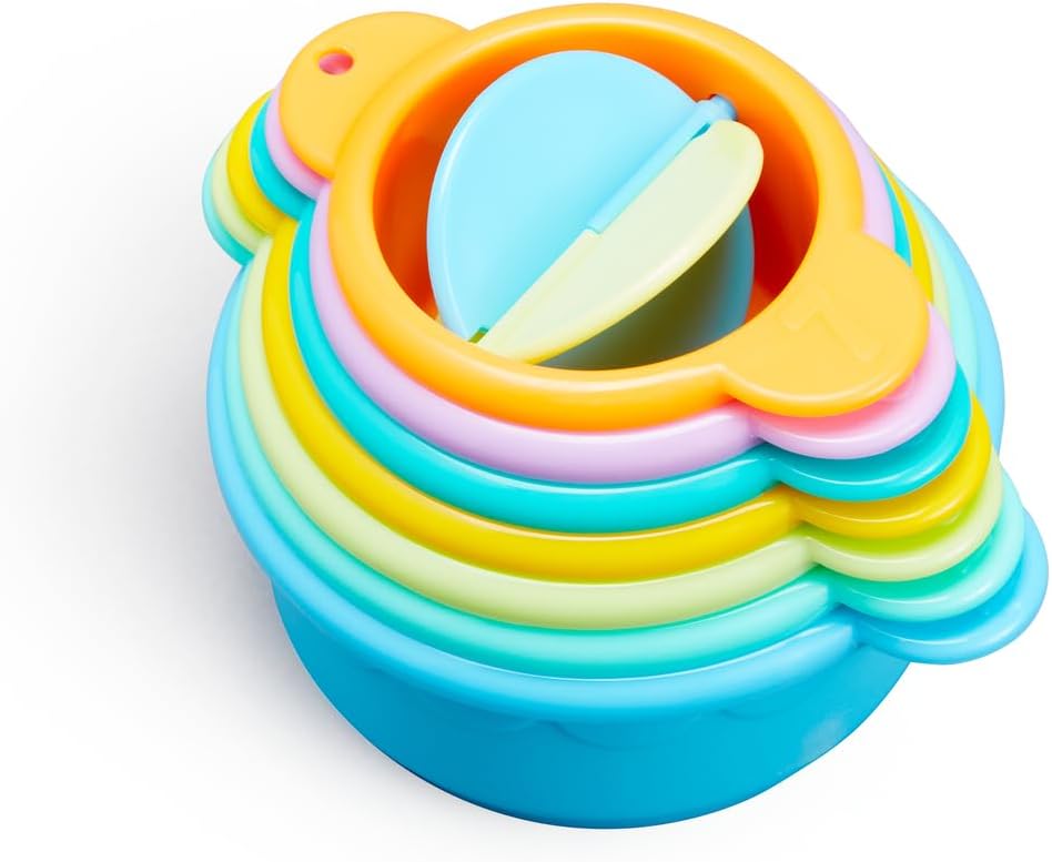 Munchkin Brinquedo de Banho Connect-A-Cup | Brinquedos de Banho e Bebê, Brinquedo de Bolhas Flutuantes e de Brincar Munchkin, Brinquedo de Banho para Bebê, Brinquedo de Banho Munchkin® Pop Squish, Espuma de Banho Munchkin Learn Baby