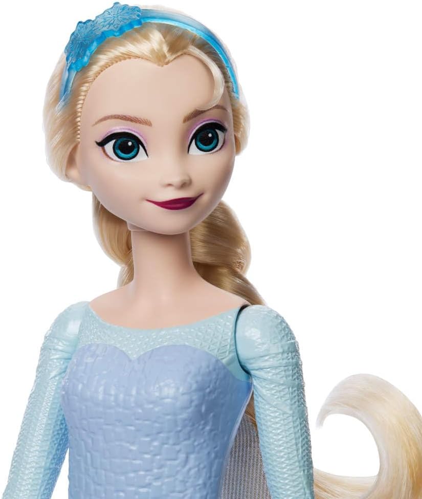 Mattel Conjunto de Boneca Fashion Elsa Disney Frozen da , Spin & Reveal com 11 Surpresas, incluindo 5 Acessórios, 5 Adesivos e Cenário de Brincadeira, Inspirado no Filme da Disney, JBG59