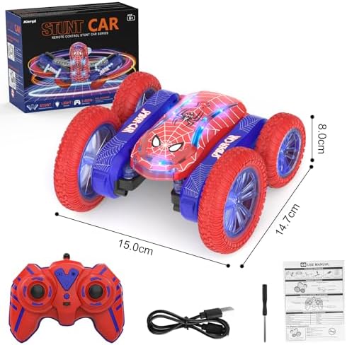 Carrinho de controle remoto para crianças de 6 a 10 anos, Caminhão Monstro Aranha RC, Brinquedo de acrobacias para meninos e meninas, Presente de Natal/Aniversário, Lembrancinha Legal para Crianças