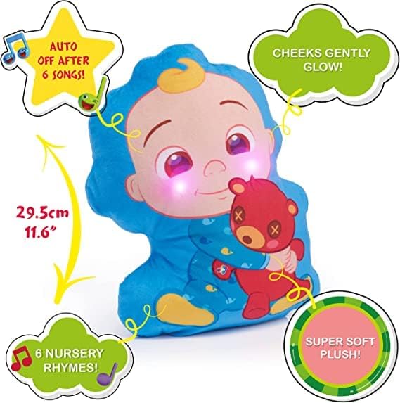 UAU! COISAS CoComelon Toys JJ Musical Sleep Soother | Brinquedo de aprendizagem pré-escolar que toca 6 músicas para dormir e luz noturna | para crianças pequenas, meninas e meninos | Idades 2, 3, 4 e 5