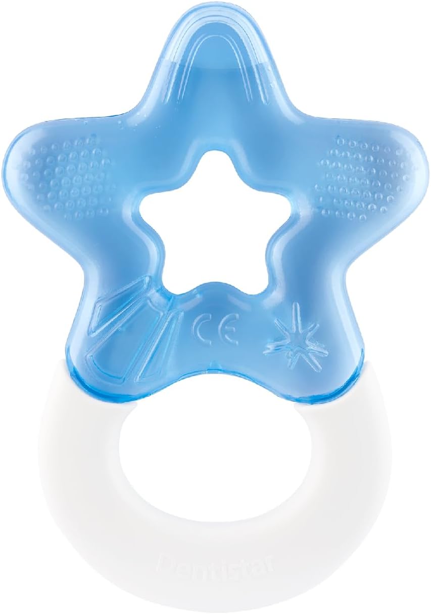 Dentistar Cool Teething Star Teething Baby Toy para bebês de 3 meses ou mais, anel de dentição de silicone macio para dente