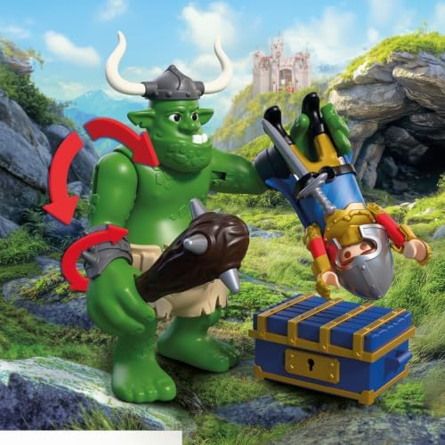 Playmobil | Cavaleiros | Troll com Tesouro do Cavaleiro do Leão | Figura de Troll com Clava Móvel e Baú de Tesouro | Brinquedo de Cavaleiros para Crianças a partir de 4 anos | 72116