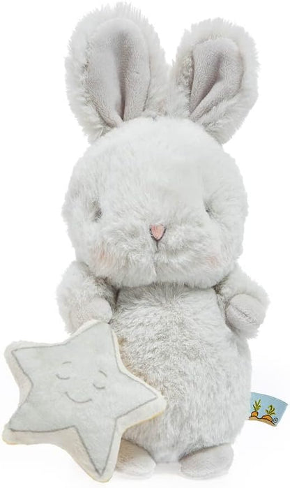 BUNNIES BY THE BAY Coelho de Pelúcia da Grey Bunny Bloom com Estrela | Brinquedo de Pelúcia Macio | Estrela de 2 Lados | 20 cm de Altura e Rosto Bordado Fofo | Seguro para Bebês
