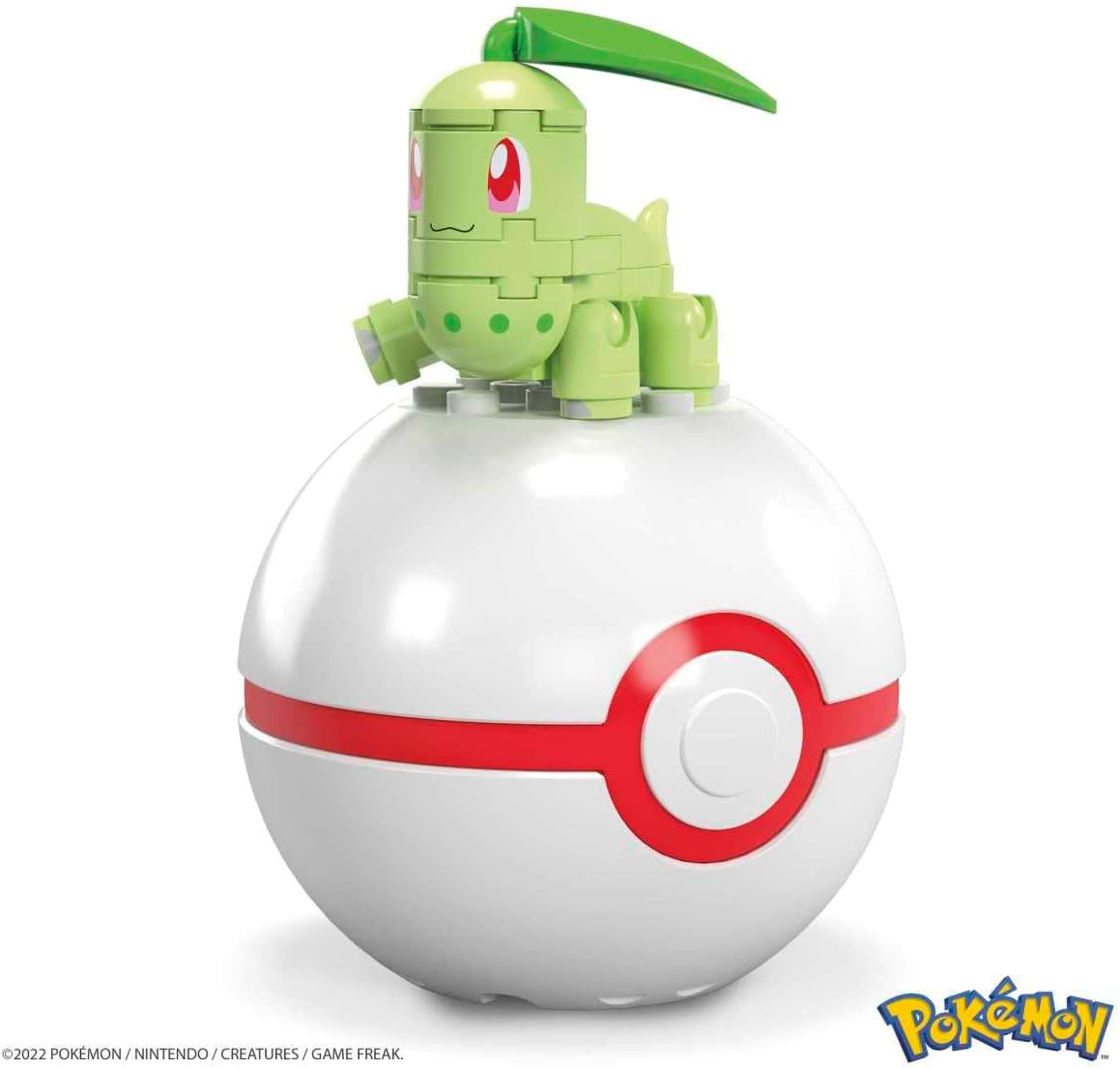 MEGA Conjunto de Montar Pokémon Chikorita com 19 peças compatíveis e uma Poké Bola – Kit de brinquedo para crianças a partir de 6 anos
