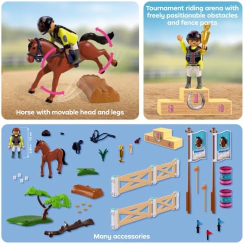 Playmobil | I Love Horses | Pista de Salto | Pista com obstáculos naturais, pódio e acessórios para cavalos | Para crianças a partir de 4 anos | 72130