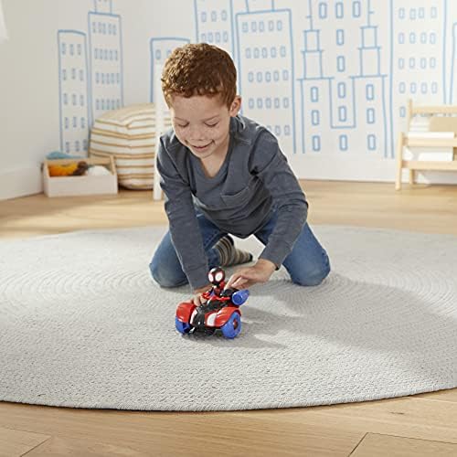 Marvel Spidey e Seus Incríveis Amigos: Veículo Tecno-Corredor Change 'N Go e Figura de Ação Miles Morales de 10 cm, 2 em 1, para Crianças a partir de 3 Anos, Embalagem Livre de Frustração